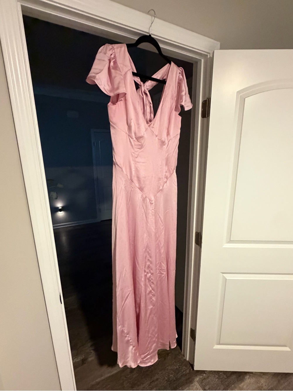 BHLDN Sammie Short-Sleeve Bow-Back Satin Maxi Dress - Picture 5 of 8